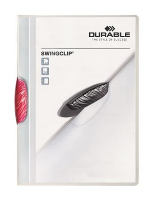 Rýchloviazač, s klipom, A4, DURABLE "Swingclip® 30", ružová