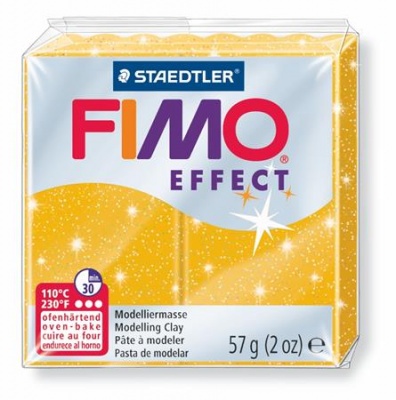 Modelovacia hmota, 57 g, polymérová, FIMO "Effect", trblietavá zlatá