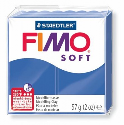 Modelovacia hmota, 57 g, polymérová, FIMO "Soft", lesklá modrá