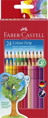 Farebné ceruzky, sada, trojhranný tvar, FABER-CASTELL "Grip 2001", 24 rôznych farieb