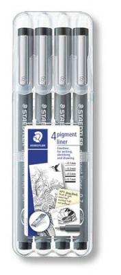 Liner, sada, STAEDTLER "Pigment Liner", čierny